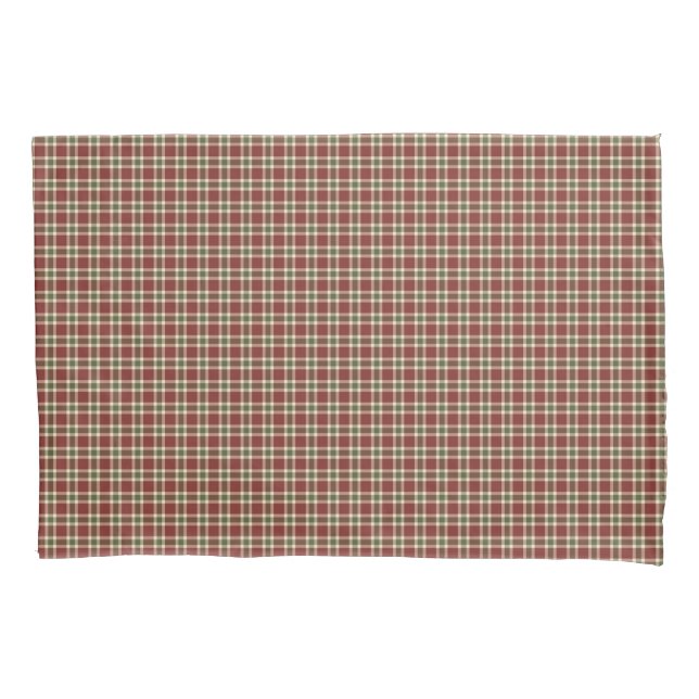 Rustic Red and Green Tartan Plaid Pillow Case (Front)