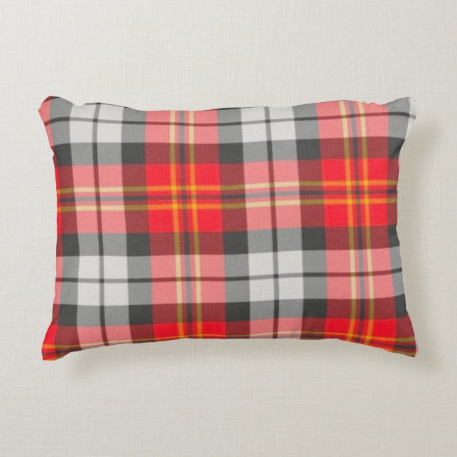 Rustic Red and Green Tartan Plaid Throw Pillow - C (Front)
