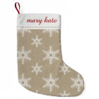 Rustic Red and White Faux Burlap Snowflake Pattern