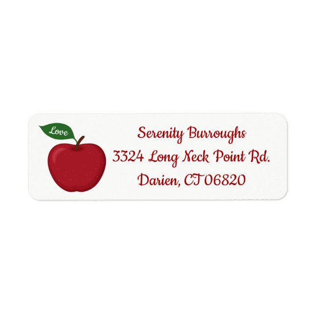 Rustic Red Apple - Autumn, Fall Wedding, Party, Label (Front)