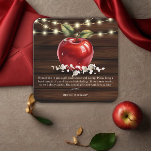 Rustic Red Apple Floral Baby Shower Enclosure Card