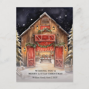 Rustic Red Barn Country Company Christmas Card