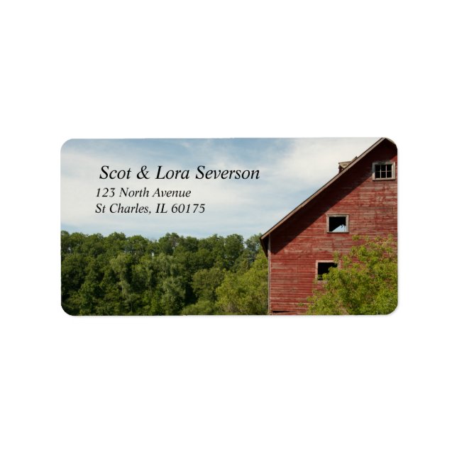 Rustic Red Barn Country Label (Front)
