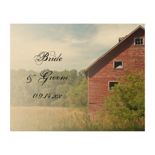 Rustic Red Barn Country Wedding Keepsake Wood Wall Decor