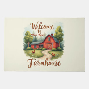 Rustic Red Barn Farmhouse Wall Decor Doormat