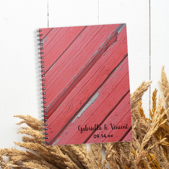 Rustic Red Barn Wood Country Wedding Notebook (Creator Uploaded)