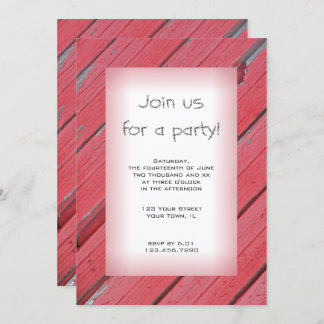 Rustic Red Barn Wood Party Invitation