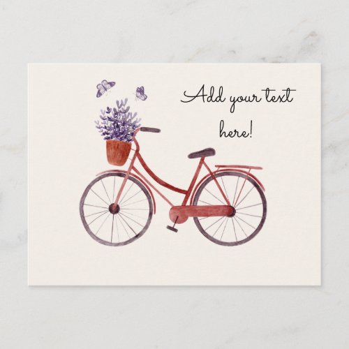 Rustic Red Bicycle  Postcard