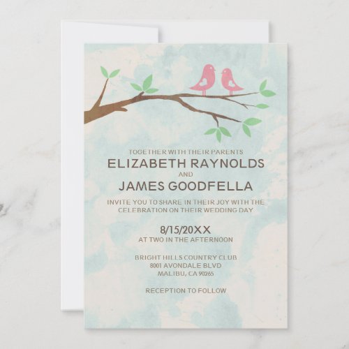 Rustic Red Bird Wedding Invitations