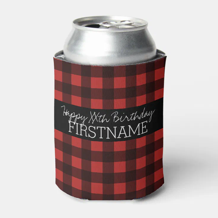 AmandaCreation 'Our Little Heartbreaker' Thank You Stickers - Red Black Plaid, 40 Circle Labels