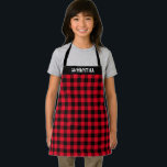 Rustic Red Black Buffalo Plaid Holiday Custom Apron<br><div class="desc">Enjoy this classic black and red buffalo plaid patterned child's apron. Personalize it with your name or phrase. Perfect for your home,  farmhouse or cabin. Let the festivities begin!</div>