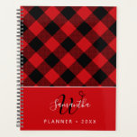 Rustic Red Black Buffalo Plaid Monogrammed 2026 Planner<br><div class="desc">Create a rustic country style planner for 2026 or another year with a red and black buffalo plaid pattern and an elegant script monogram and name. Use the template to personalize with your initial letter and name. You also can change the year if you need to.</div>