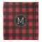 Rustic Red & Black Buffalo Plaid Pattern Monogram