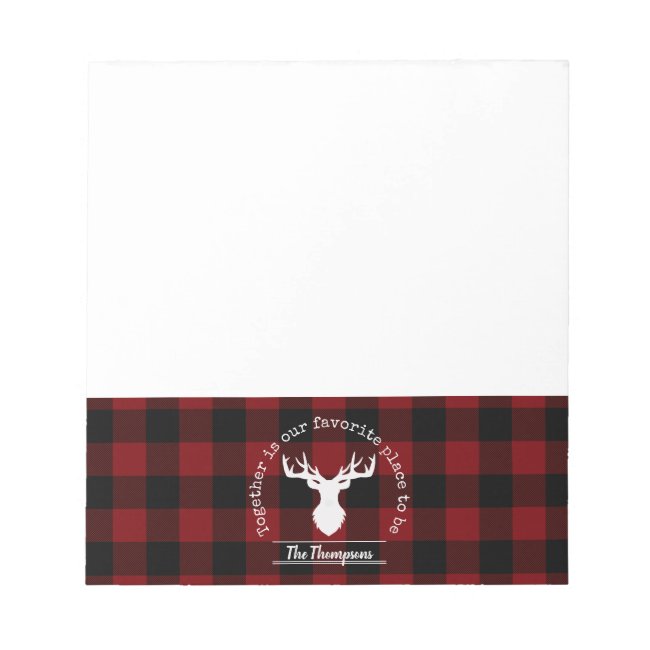 Rustic Red Black Buffalo Plaid Personalized Family