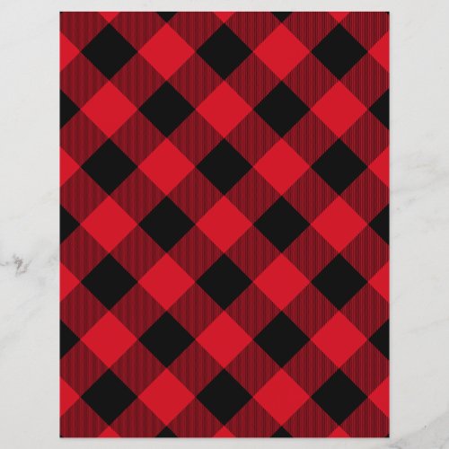 Rustic Red Black Buffalo Plaid Scrapbook Paper