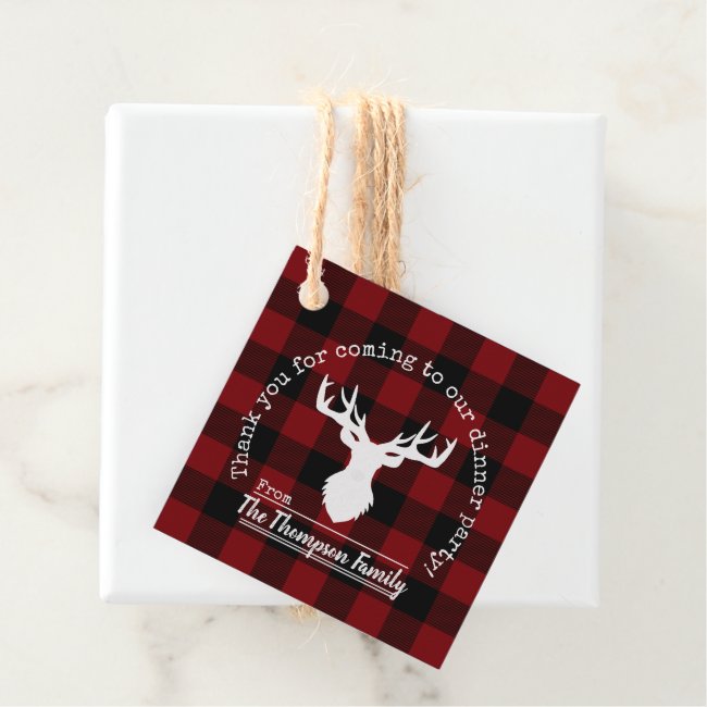 Rustic Red Black Buffalo Plaid Thank You