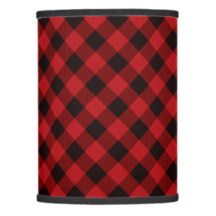 Rustic red black buffet plaid lamp shade