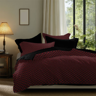 Rustic Red Black Duvet Timeless Tartan Bedding Cover