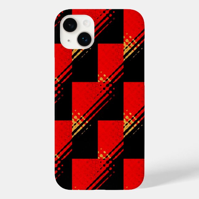 Rustic Red Black Gold Pattern Case-Mate iPhone Case (Back)