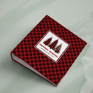 Rustic Red Black Plaid Family Memory Album Binder