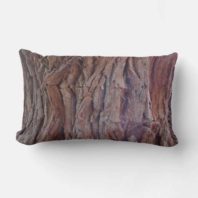 Rustic Red Brown Tree Bark Photo Nature Lumbar Pillow (Front)