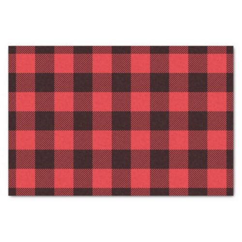 Rustic Red Buffalo Check Plaid Pattern Tissue Paper