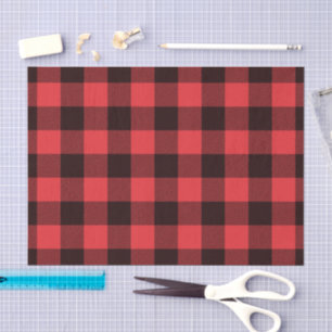 Rustic Red Buffalo Check Plaid Pattern Tissue Paper