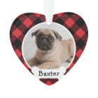 Rustic Red Buffalo Plaid Christmas Dog Photo Name