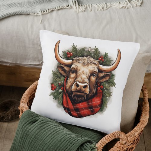 Rustic Red Buffalo Plaid Farmhouse Throw Pillow