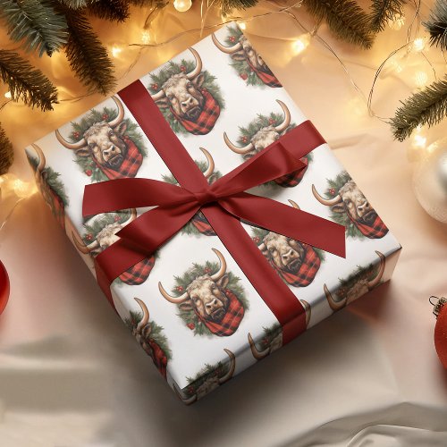 Rustic Red Buffalo Plaid Farmhouse Wrapping Paper