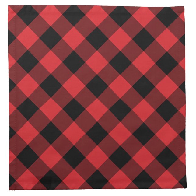 Rustic Red Buffalo Plaid | Holiday Cloth Napkin (Front)