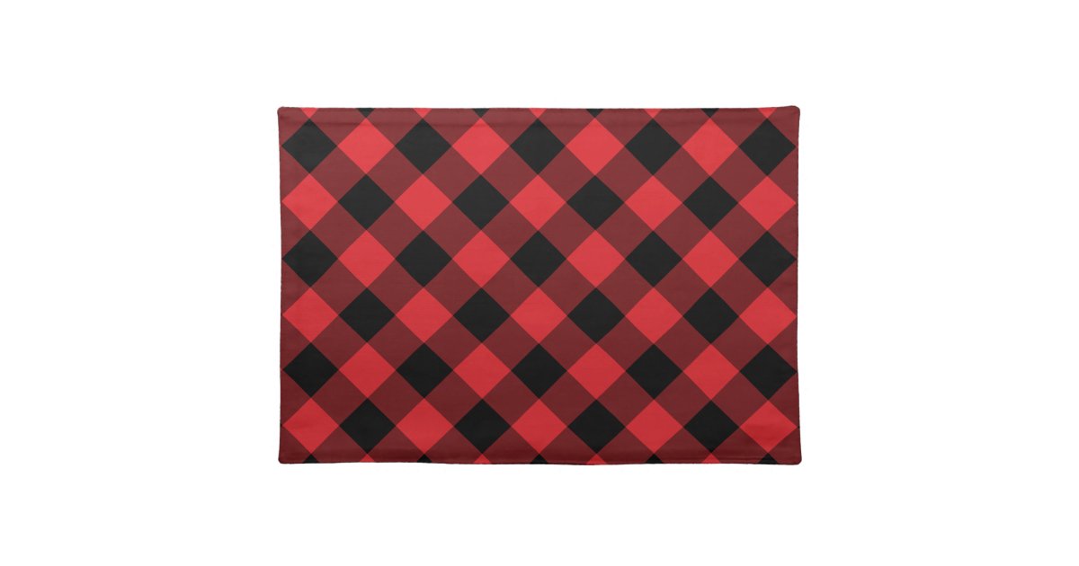 Rustic Red Buffalo Plaid Holiday Cloth Placemat Zazzle