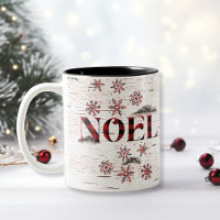 Rustic Red Buffalo Plaid Snowflakes White Birch