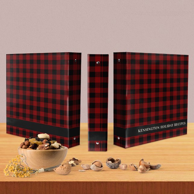 Rustic Red Buffalo Plaid Winter Holiday Recipe 3 Ring Binder (Rustic Red Buffalo Plaid Winter Holiday Recipe 3 Ring Binder)