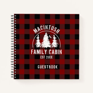 Rustic Red Buffalo Plaid Woods Guest Book