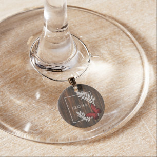 Rustic Red Butterfly Wine Charm