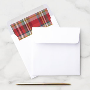 Rustic Red Check Christmas Holiday Plaid Envelope Liner
