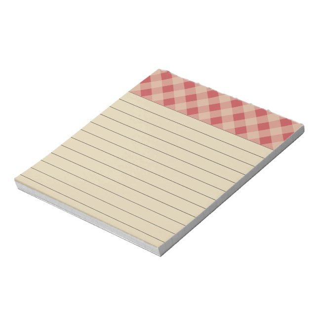Rustic Red Checkered Notepad (Rotated)