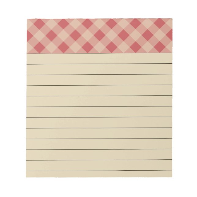 Rustic Red Checkered Notepad (Front)