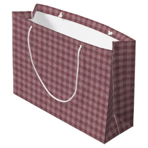 Rustic Red Checkered Pattern Large Gift Bag