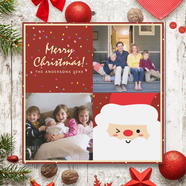 Rustic Red Christmas Family Photo Holiday Card (Creator Uploaded)