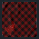 Rustic Red Christmas Tree Modern Buffalo Plaid Bandana<br><div class="desc">Tis the season to decorate! Rich and vibrant crimson red fun festive holiday design featuring whimsical sparkly faux metallic glitter Christmas tree with a frisky paint splatter on rustic Buffalo Plaid red and black lumberjack checkered gingham. Easy DIY home makeover decor room facelift! For other colors or matching products, visit...</div>