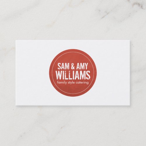 Rustic Red Circle Logo for Catering Bakery Business Card