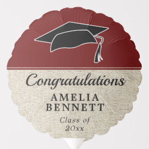 Rustic Red Congratulations Graduate Cap Graduation Balloon