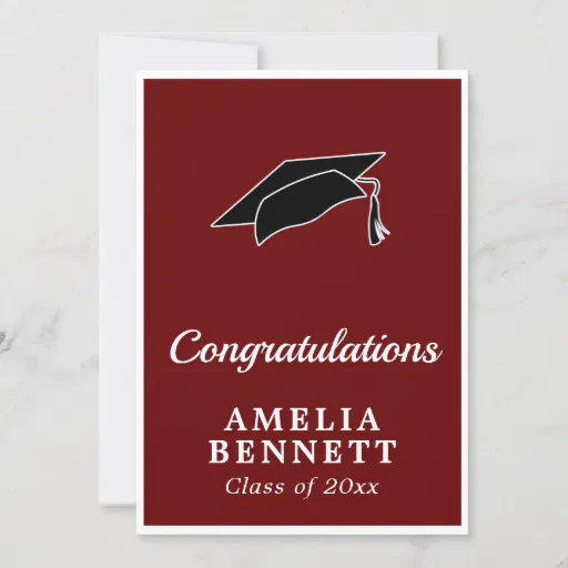 Rustic Red Congratulations Graduate Cap Graduation Card