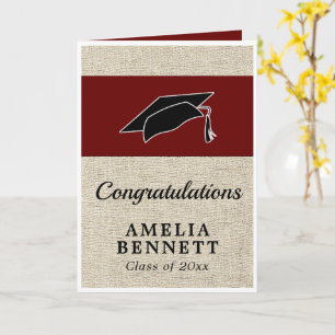 Rustic Red Congratulations Graduate Cap Graduation Card