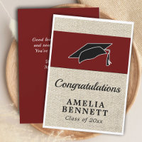 Rustic Red Congratulations Graduate Cap Graduation
