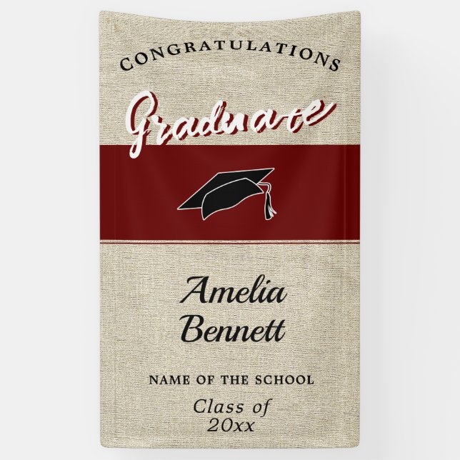 Rustic Red Congratulations Graduation Party P Banner (Vertical)