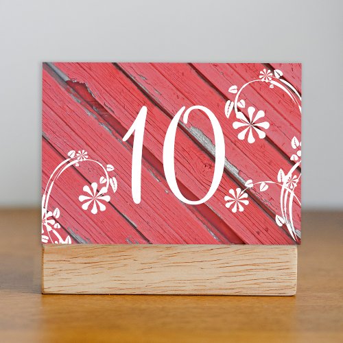 Rustic Red Country Barn Wood Table Numbers