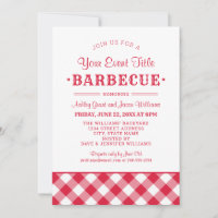 Rustic Red Custom Backyard Barbecue Party Invitation